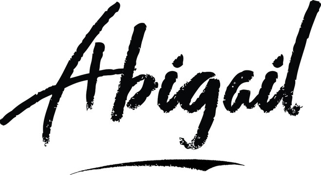 Abigail-Female Name Brush Calligraphy on White Background