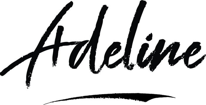 Adeline-Female Name Brush Calligraphy on White Background