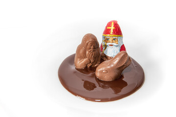 Schokoladen Figuren verschmelzen miteinander