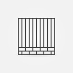 Fence vector concept icon or sign in outline style