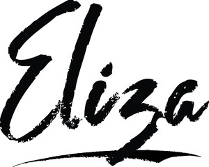 Eliza-Female name Modern Brush Calligraphy on White Background