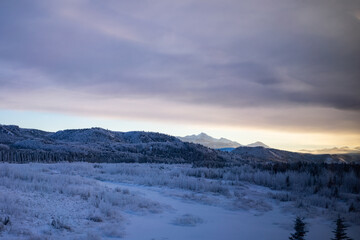 sunrise in the mountains