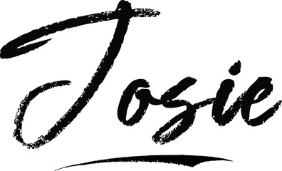 Josie -Female name Brush Calligraphy on White Background