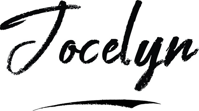 Jocelyn-Female name Brush Calligraphy on White Background