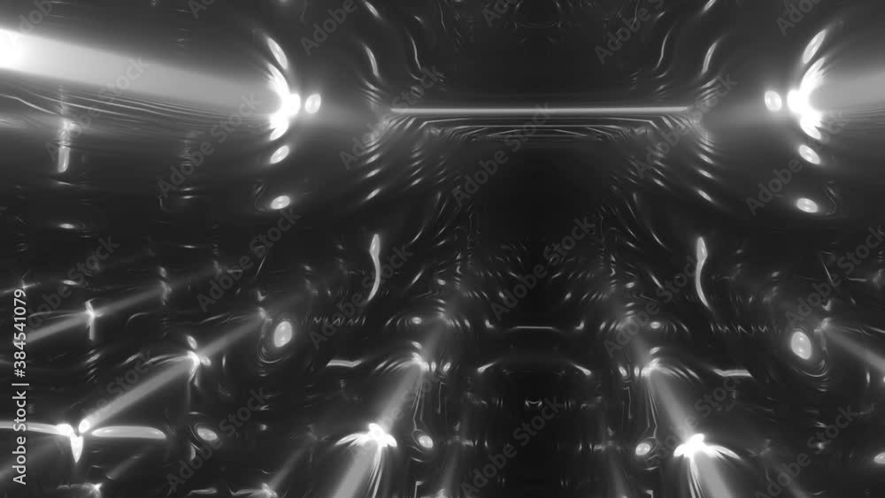 Aufkleber deep endless tunnel of abstract dark square grid