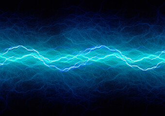 Blue lightning, abstract plasma background