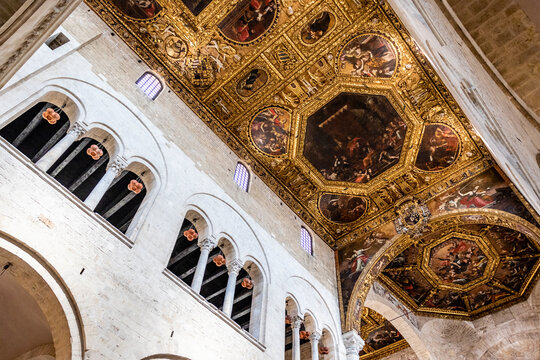 Interior of the Basilica of Saint Nicholas church in Bari in Apulia, Italy - Europe