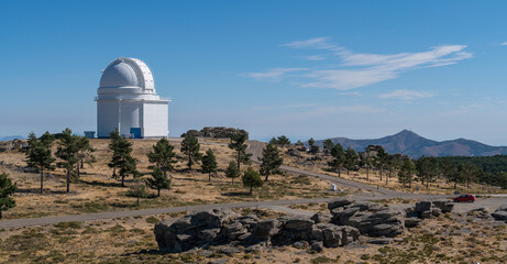 Astronomical telescope of Calar Alto in Almeria (Spain)