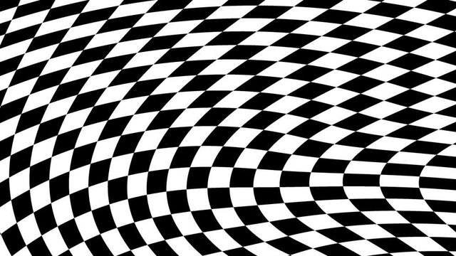 Wiggling Checkerboard Checkered Flag Pattern Flowing
