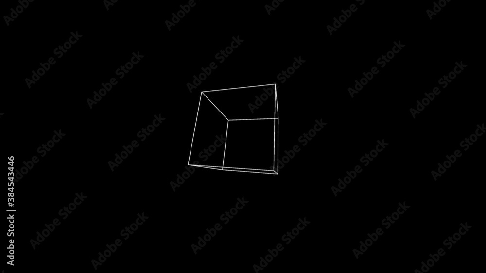 Aufkleber bouncing appearing cube line vertex vertices faces 3d simple lines shape