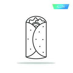 Tacos icon vector isolated on white background.