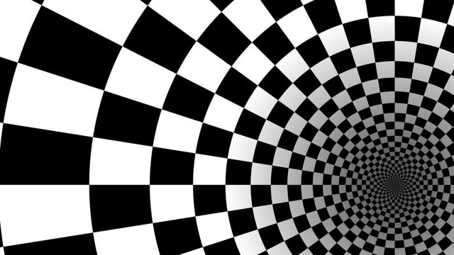 Checkered Flag Pattern Inside a Tunnel