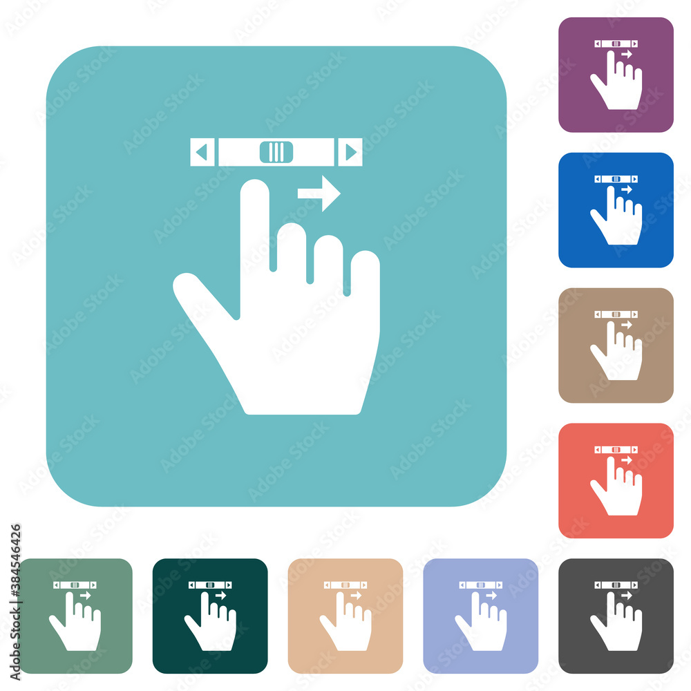 Poster right handed scroll right gesture rounded square flat icons