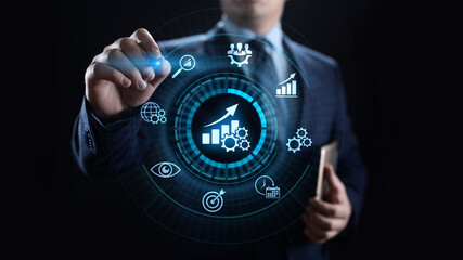 KPI key performance indicator increase optimisation business and industrial process.