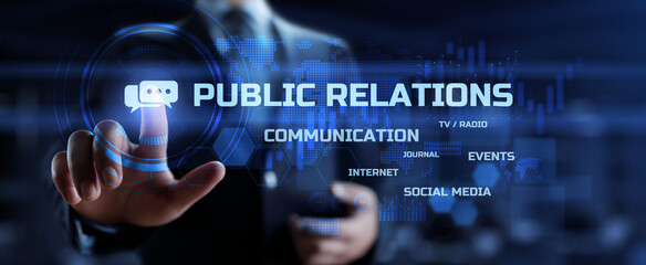 PR Public relation management. Business communications concept. - obrazy, fototapety, plakaty