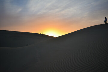Sunset seen from the dunes of Maspalomas, Gran Canaria