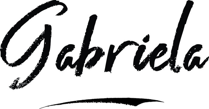 Gabriela Female name Modern Brush Calligraphy on White Background