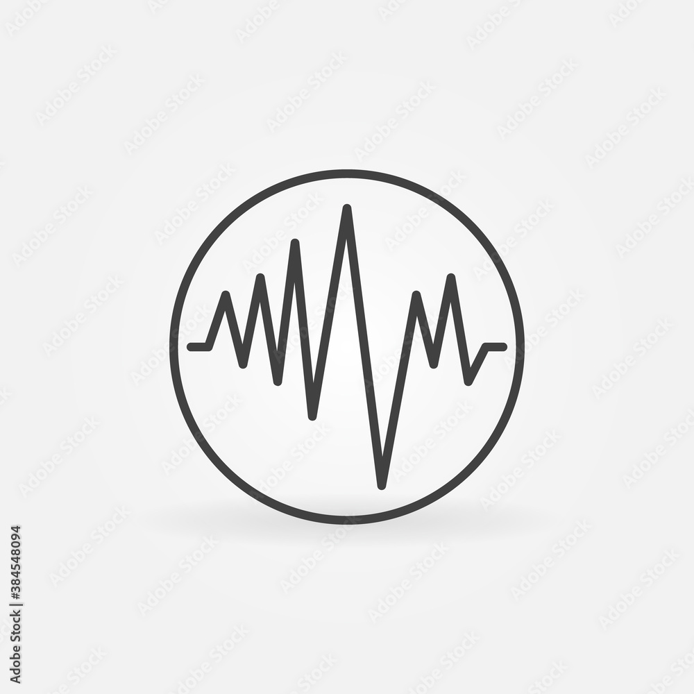Poster sound wave in circle outline vector concept icon or design element