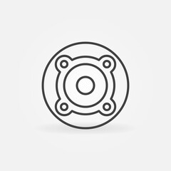 Speaker vector thin line concept round icon or design element