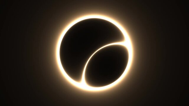 Light Beam Behind Eclipse Planet Energy Moving Over Surface Ball Sun