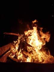 fire in the fireplace