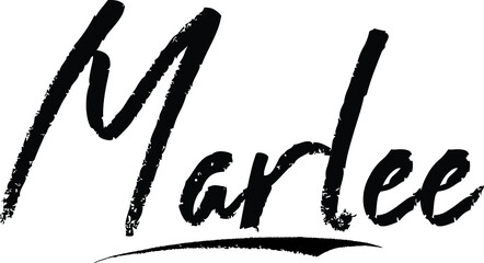 Marlee Female name Modern Brush Calligraphy on White Background