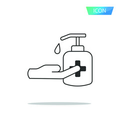Hand wash gel icon vector isolated on white background.