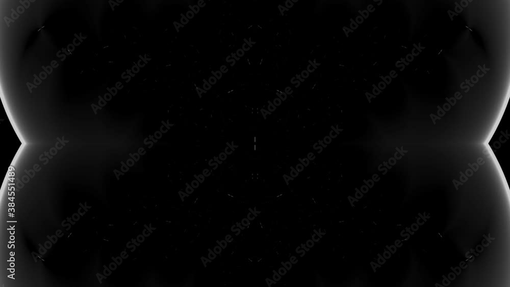 Poster zooming faster into a geometric abstract mesh of fractal shapes mask