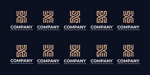 Abstract logo monogram initial logo template collection