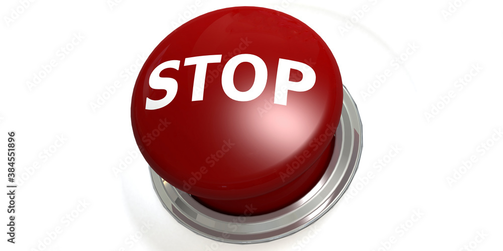 Poster stop button isolated with white background