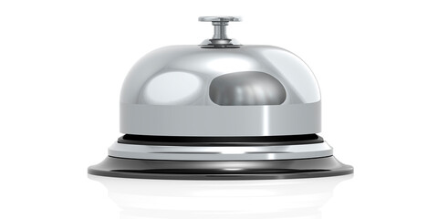 Silver bell isolated in white background