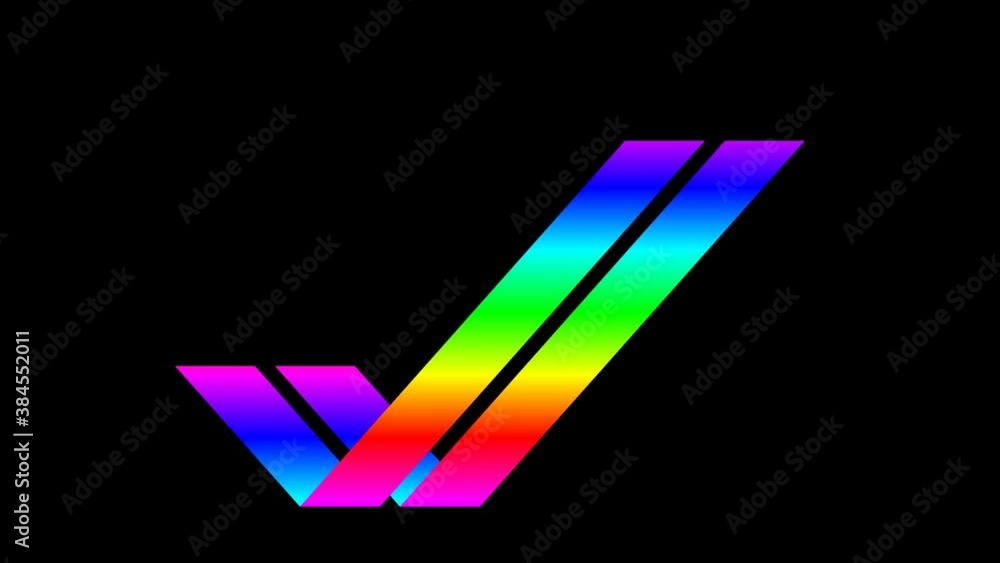 Poster tick logo 8-bit retro computer console spectrum rainbow
