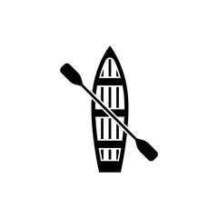 Canoe boat vector isolated icon.