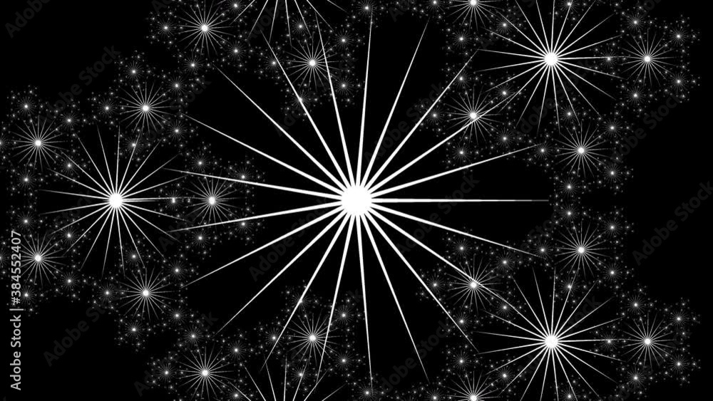 Poster fractal stars mask pattern of lines with increasing sides