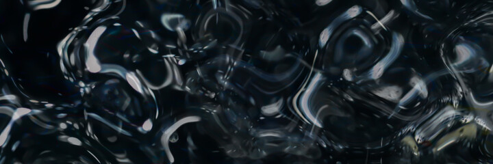 Obraz na płótnie Canvas Shiny reflection liquid on black background.