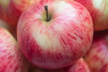 Fototapeta na wymiar Ripe red apples close up