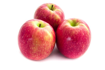 Red apples isolated on white background