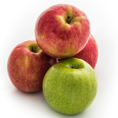 Apples - red and green apples isolated on white background