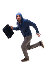 Young male bandit isolated on white