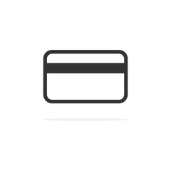 Fototapeta premium Credit card icon. Debt bank card vector isolated on white.