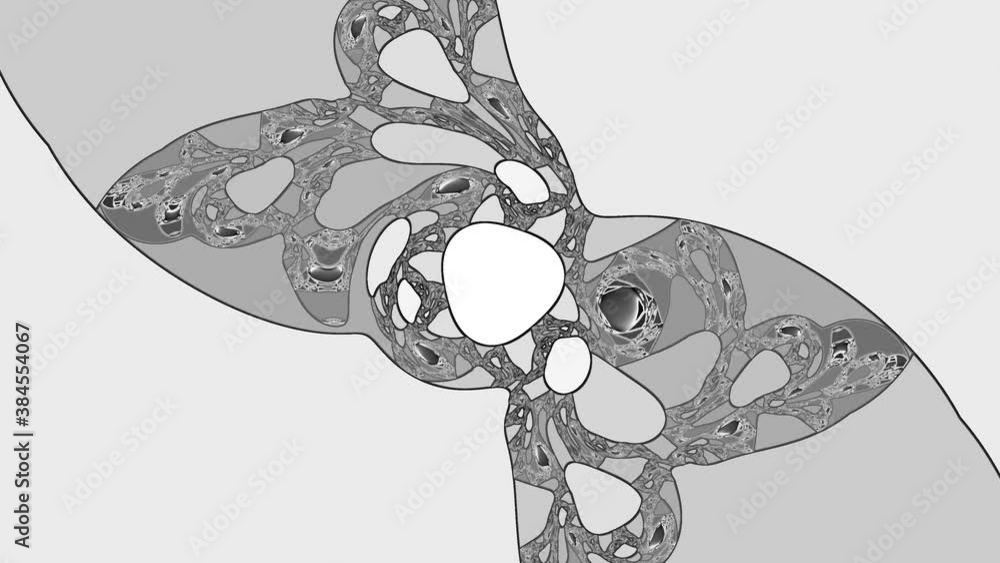 Poster emerging cell shaded shaped blobs growing mask