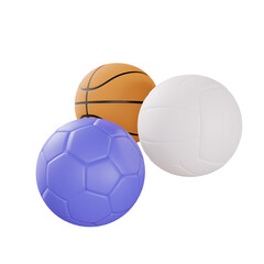 3d rendering of sport equipment, 3d icons, pastel minimal cartoon style  isolated