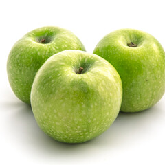 Green apples isolated on white background
