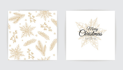 New Year greeting card design with christmas tree. Hand drawn design vector illustration.