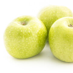 Green apples isolated on white background