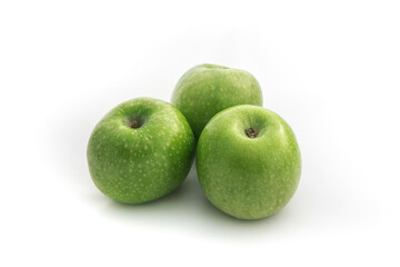 Green apples isolated on white background