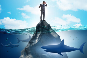 Businessman in forecasting and business planning concept