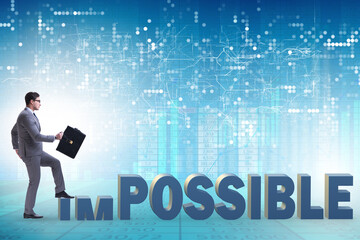 Businessman in impossible business concept