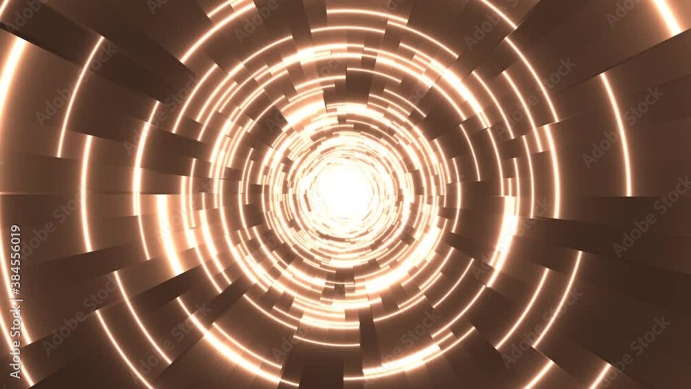 Aufkleber light rings semi circles round segments moving towards viewer tech