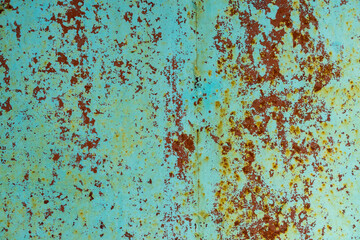 Rusty blue metal background. Textured grunge background
